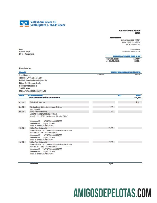 Exemplo do Volksbank Jever da Alemanha